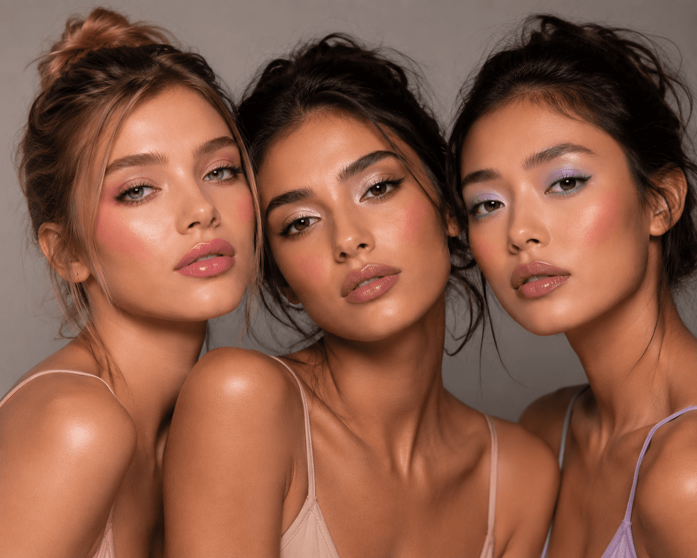 Models wearing contemporary makeup